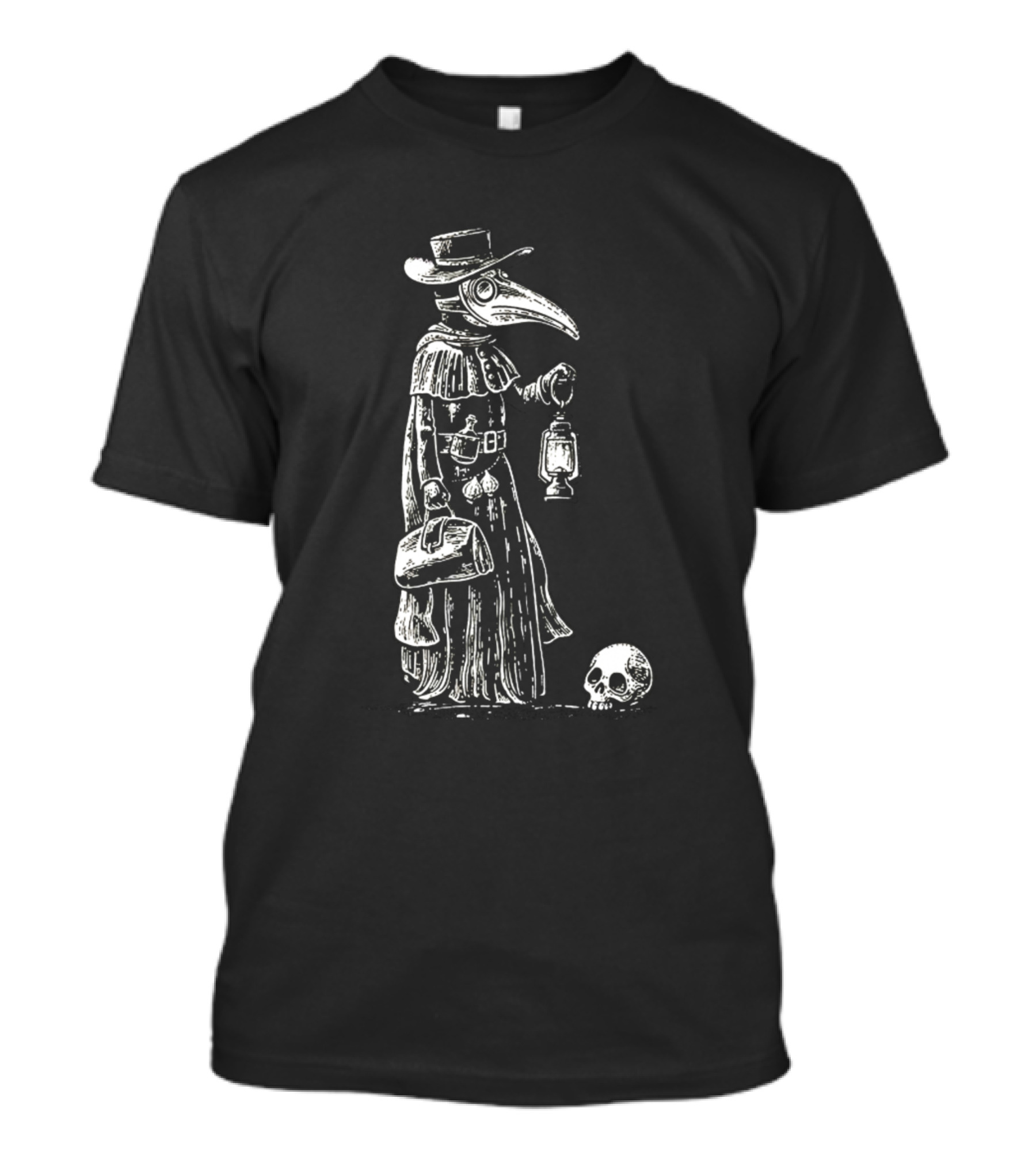 Plague Doctor With Lantern And Skull T-Shirt