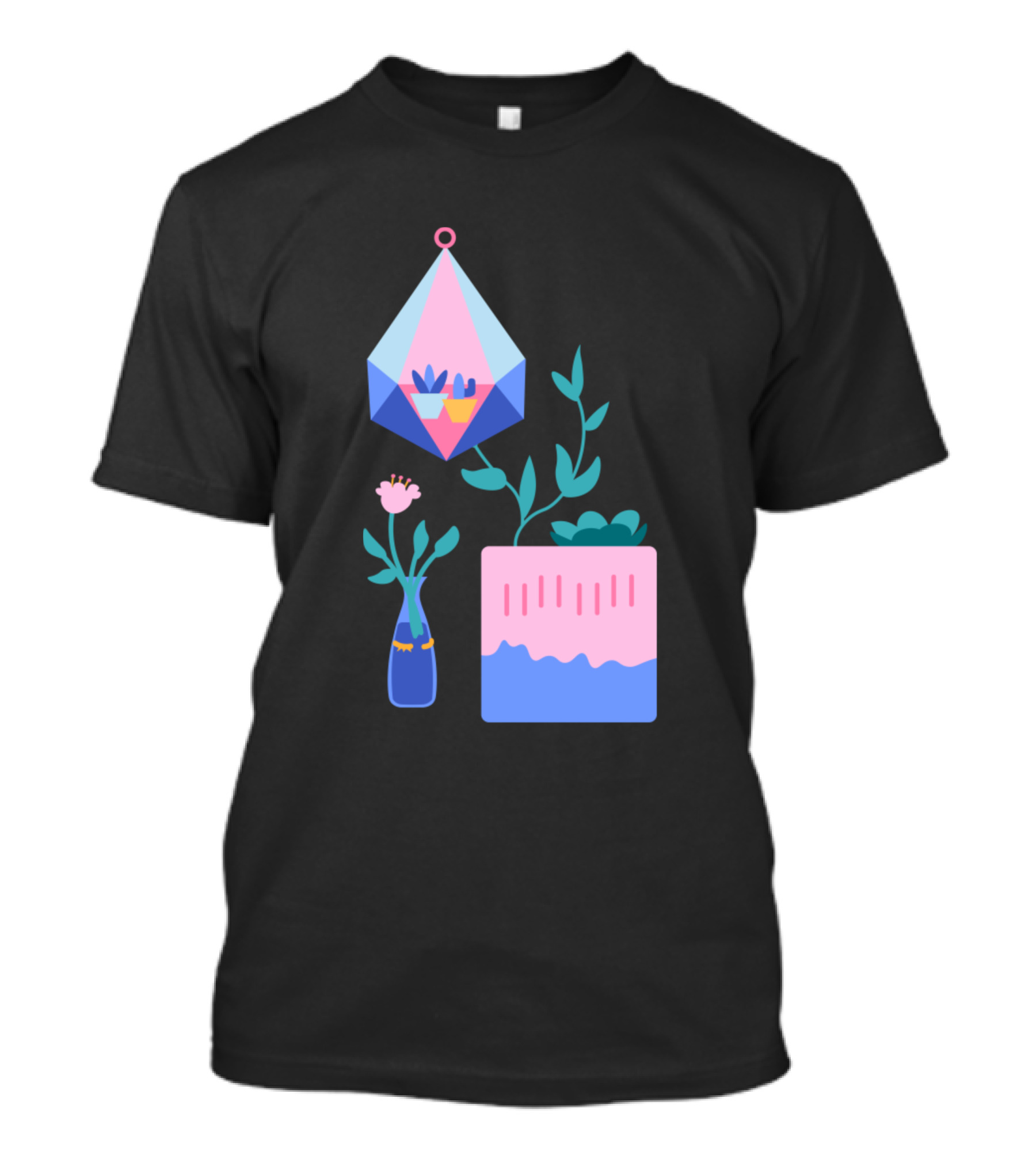 Plant Terrarium Succulent Geometric Vase T-Shirt