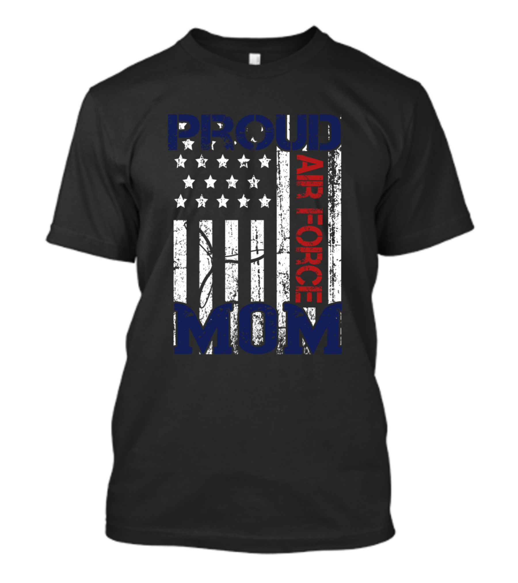 Proud Air Force Mom Veteran American Flag Stars Stripes T-Shirt