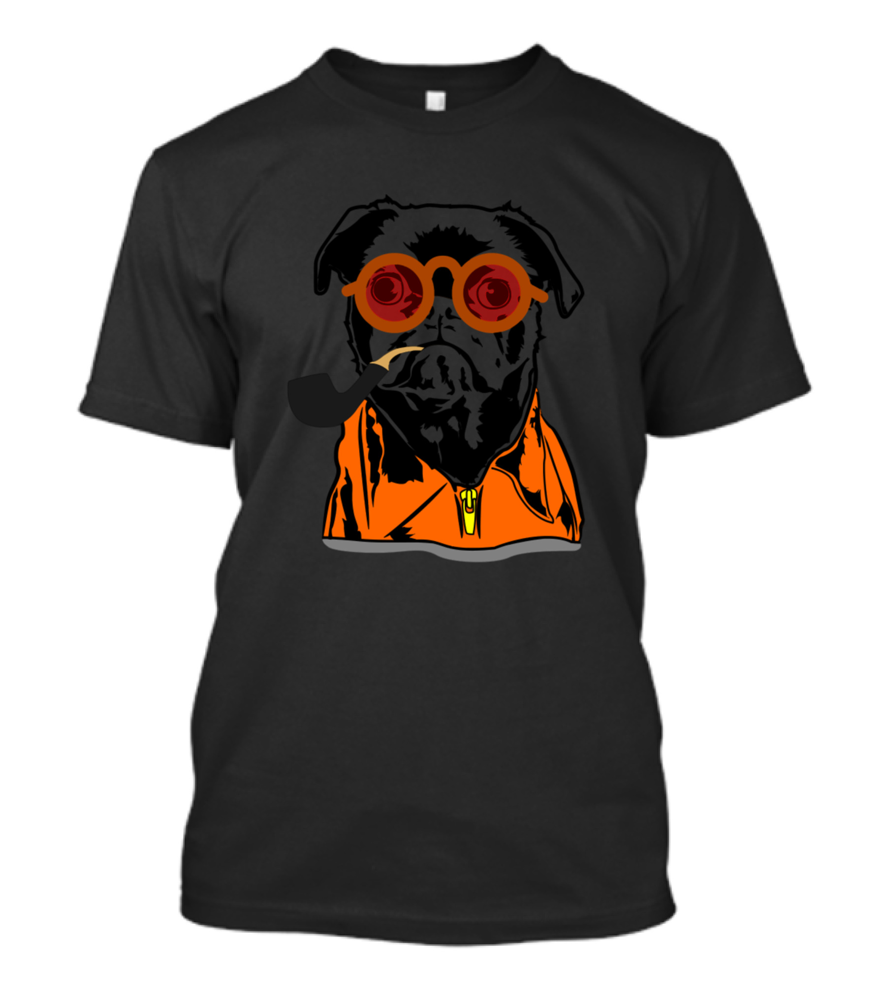 Pug Mafia Face Funny Pug Wearing Sunglasses And Smoking Pipe T-Shirt