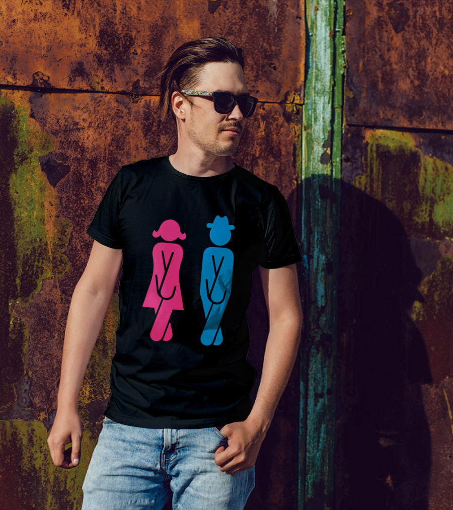 Restroom Figures In Need Vts2 Pink Woman Blue Man T-Shirt