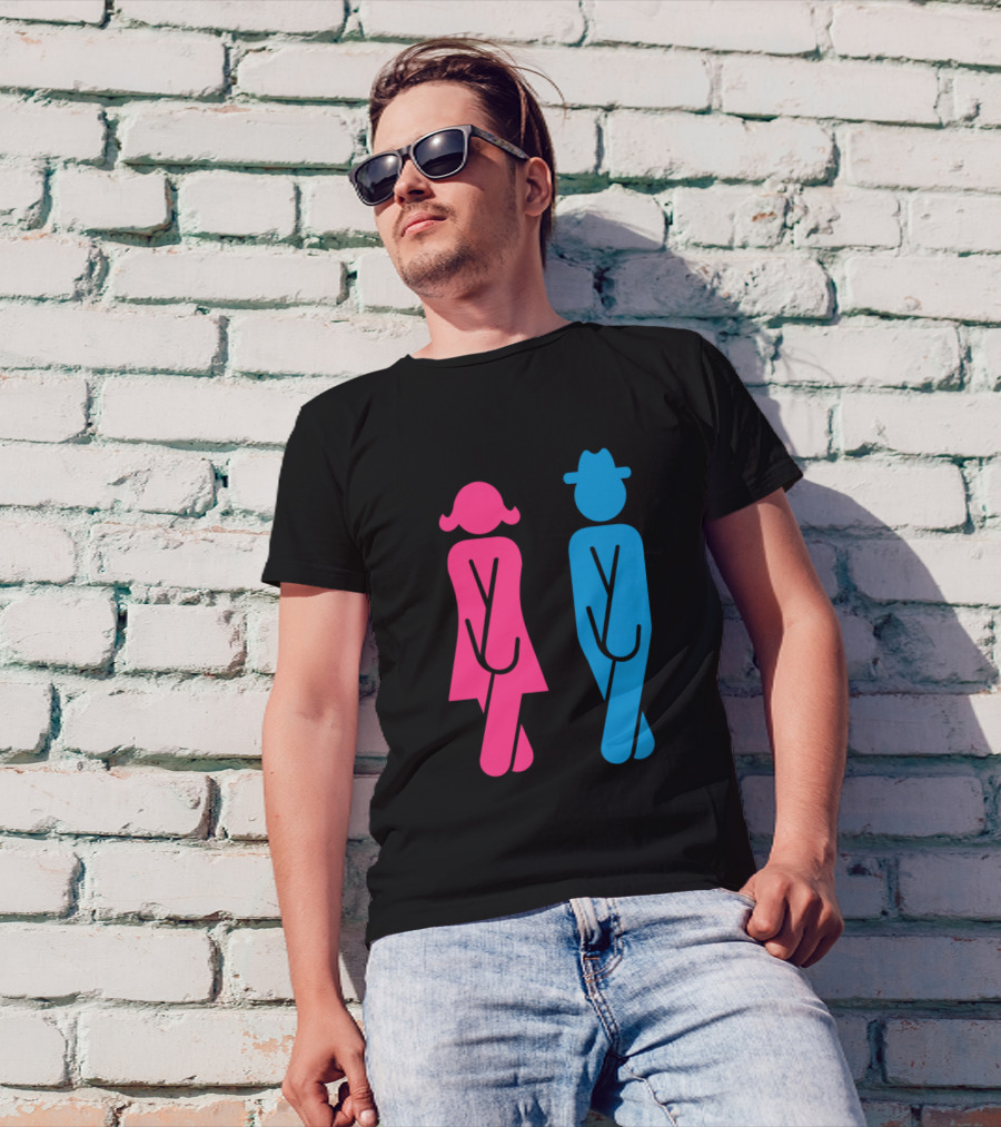 Restroom Figures In Need Vts2 Pink Woman Blue Man T-Shirt