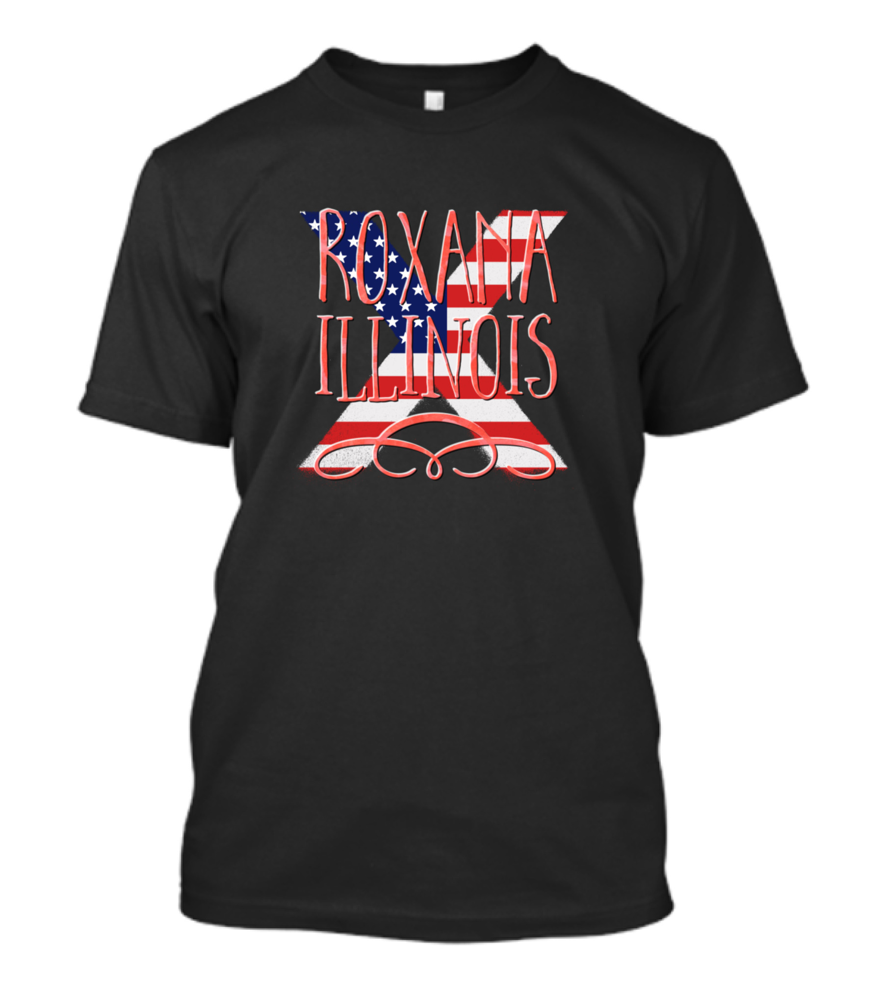 Roxana Illinois American Flag Patriotic T-Shirt