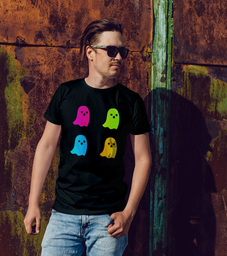 Spooky Colorful Ghost Quartet T-Shirt