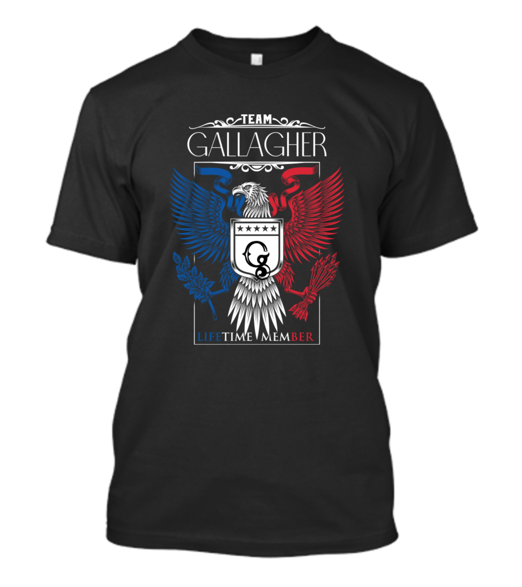 Team Gallagher Lifetime Member Gallagher Name Gall Eagle Crest T-Shirt