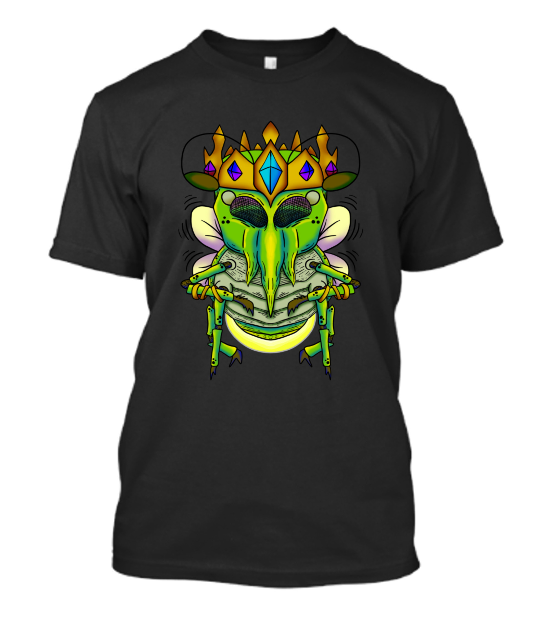The Fly King Insect With Royal Crown And Vibrant Colors T-Shirt