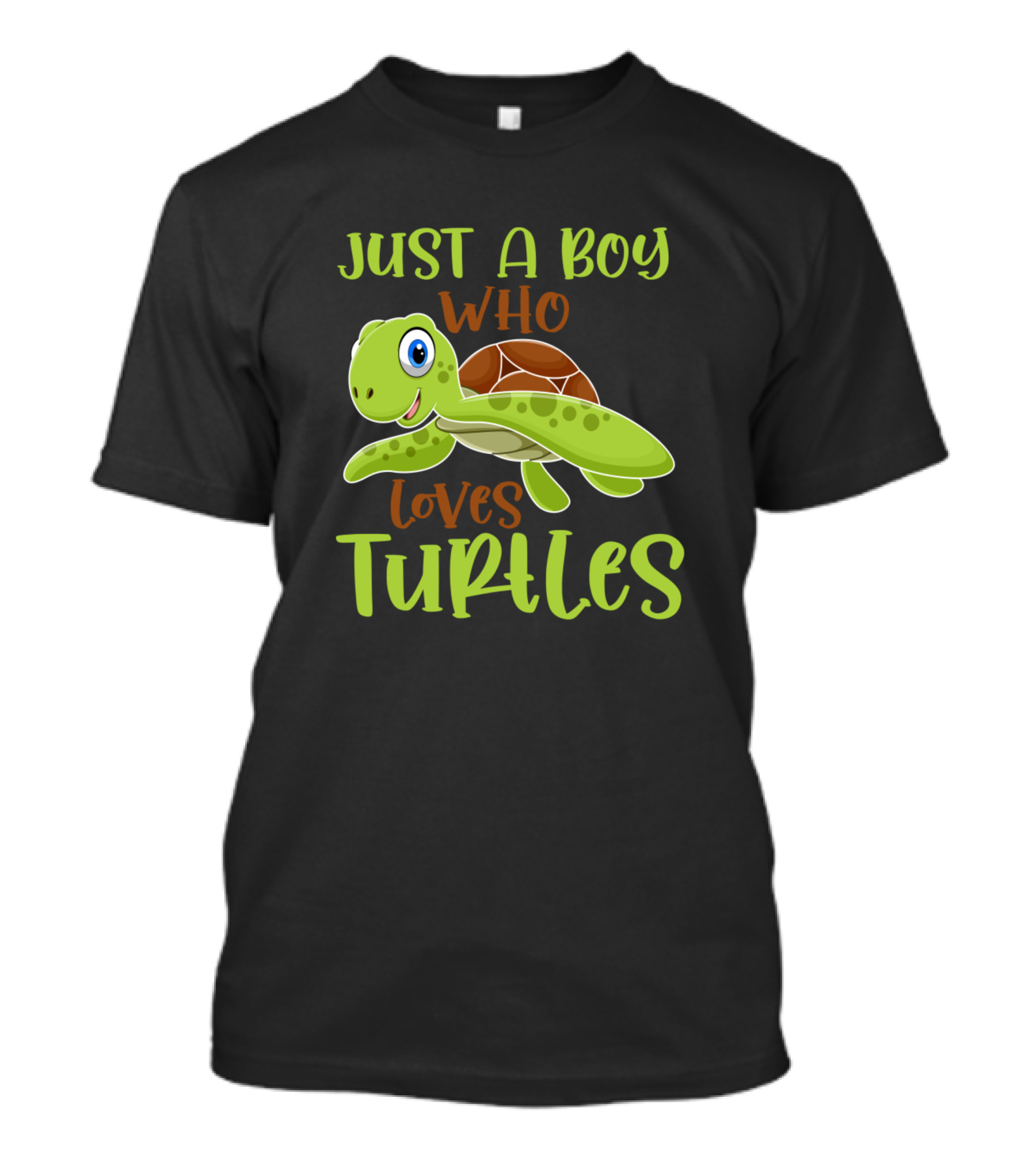 Just A Boy Who Loves Turtles Reptile Lover Kid Tortoise Fan T-Shirt