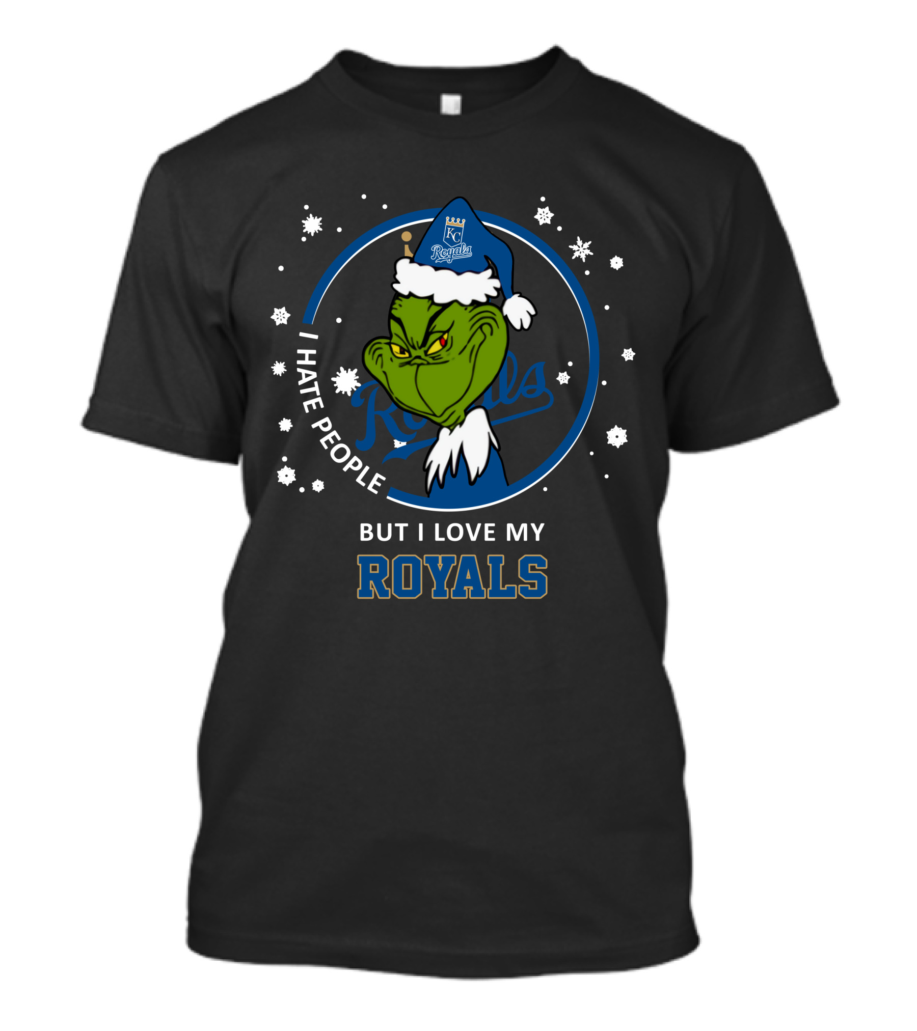 I Hate People But I Love My Kansas City Royals Grinch Holiday Theme T-Shirt