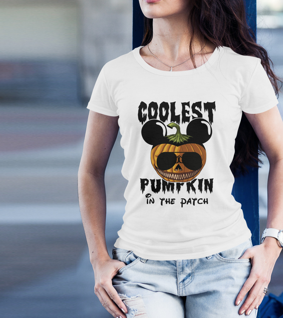 Coolest Pumpkin In The Patch Mickey Ears Sunglasses T-Shirt