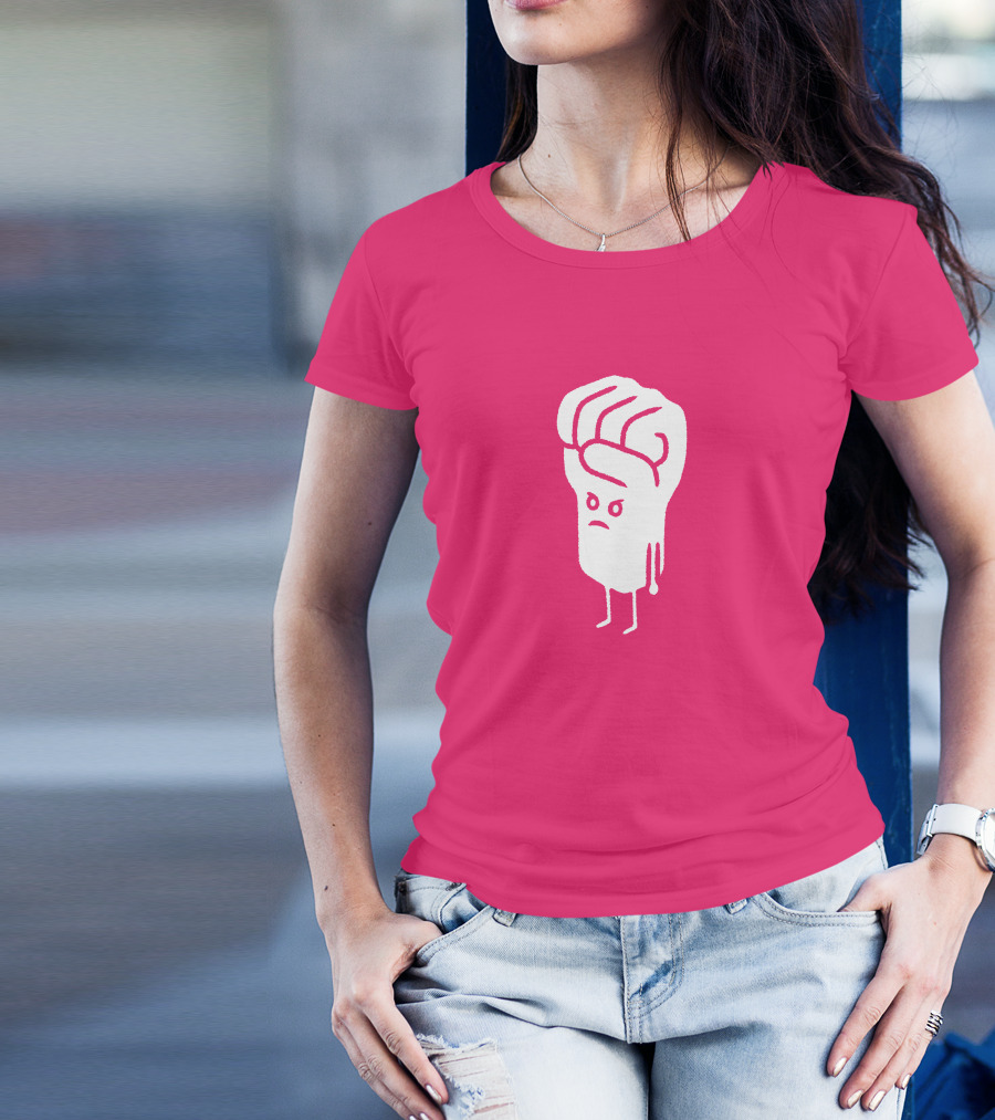 Tumindig By Linya-Linya Saab Fist Character On Pink Background T-Shirt