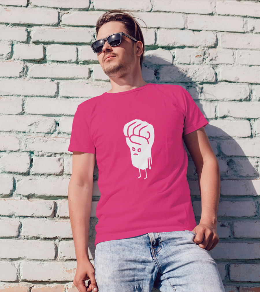 Tumindig By Linya-Linya Saab Fist Character On Pink Background T-Shirt
