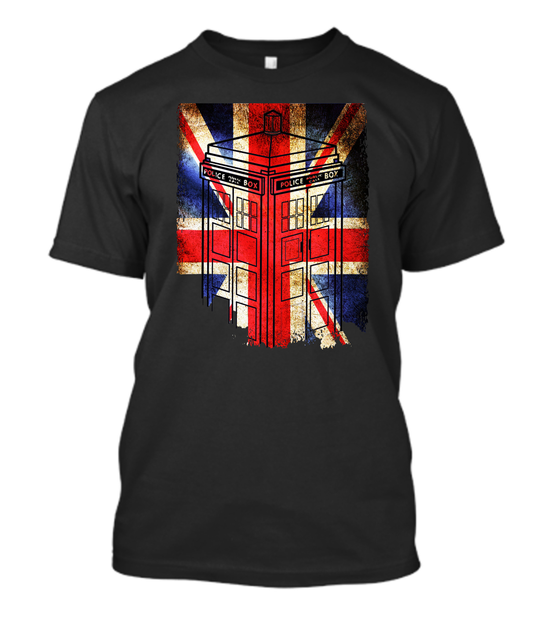 Tardis Police Box Union Jack Flag T-Shirt