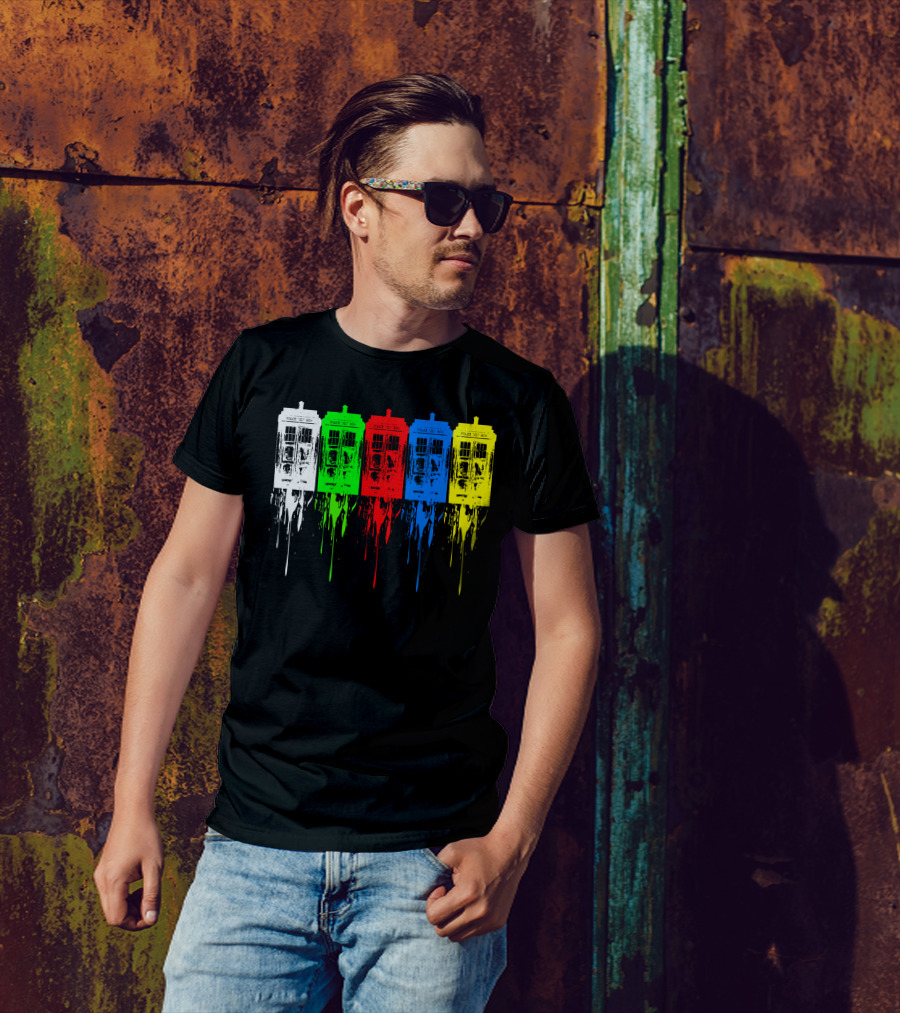 Doctor Who TARDIS Colorful Dripping T-Shirt