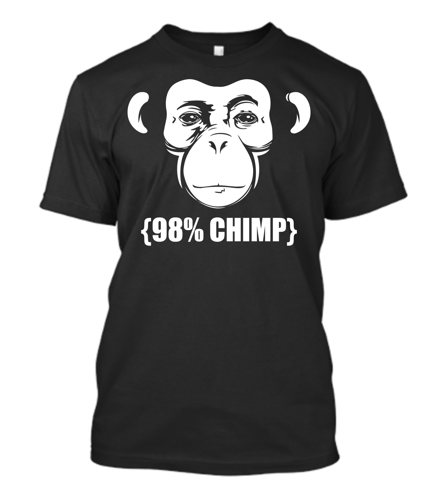 Chimpanzee Face 98 Percent Darwin Evolution T-Shirt