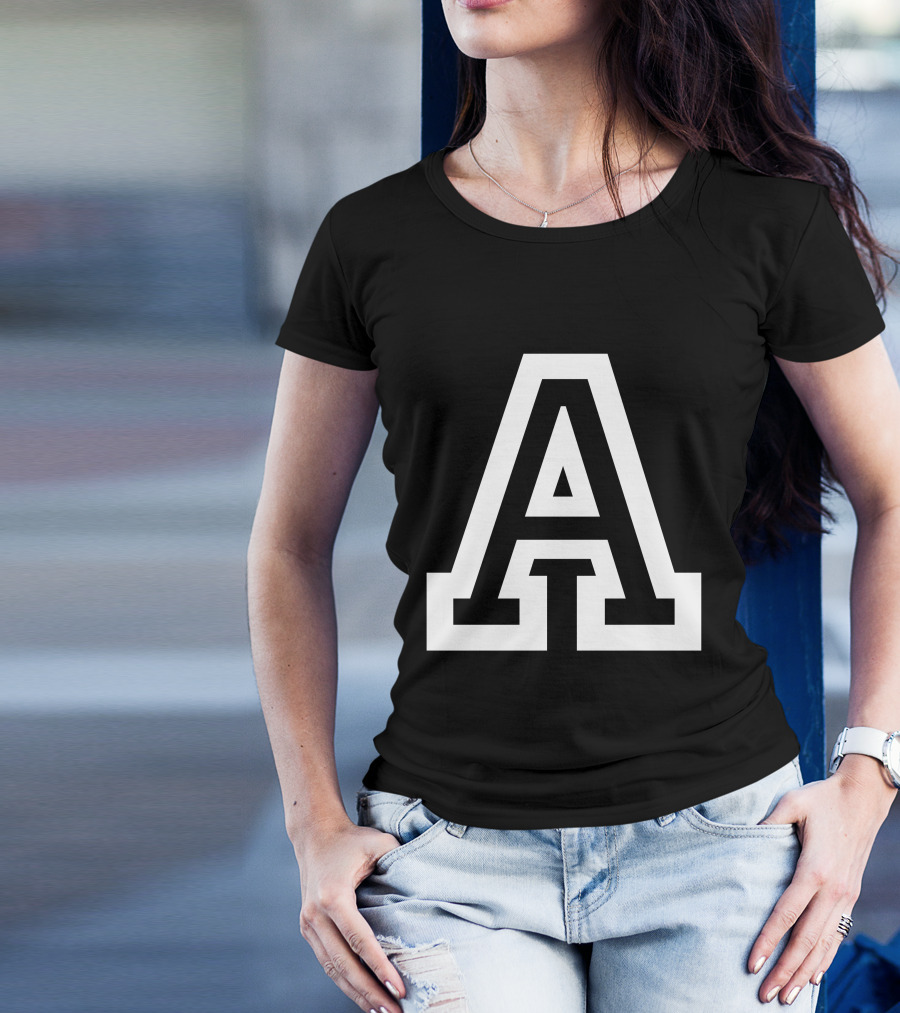 A Initial Name Block Letter T-Shirt