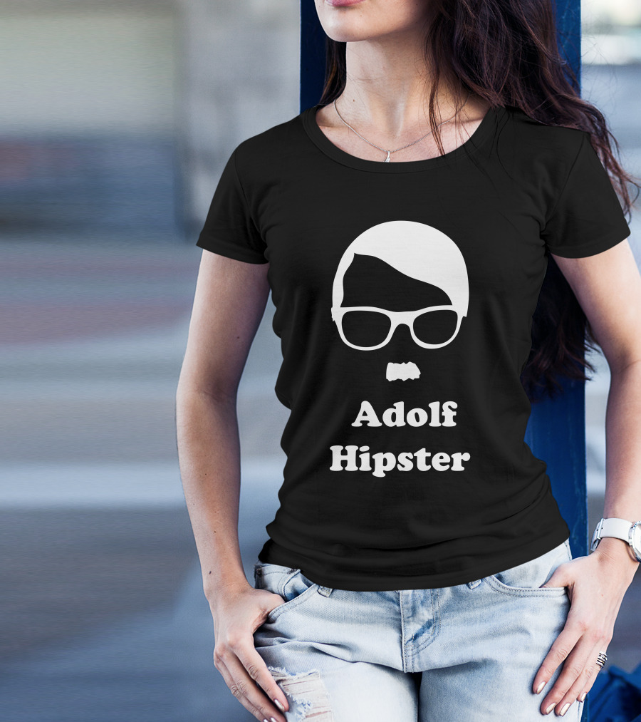 Adolf Hipster Glasses Mustache Hair T-Shirt