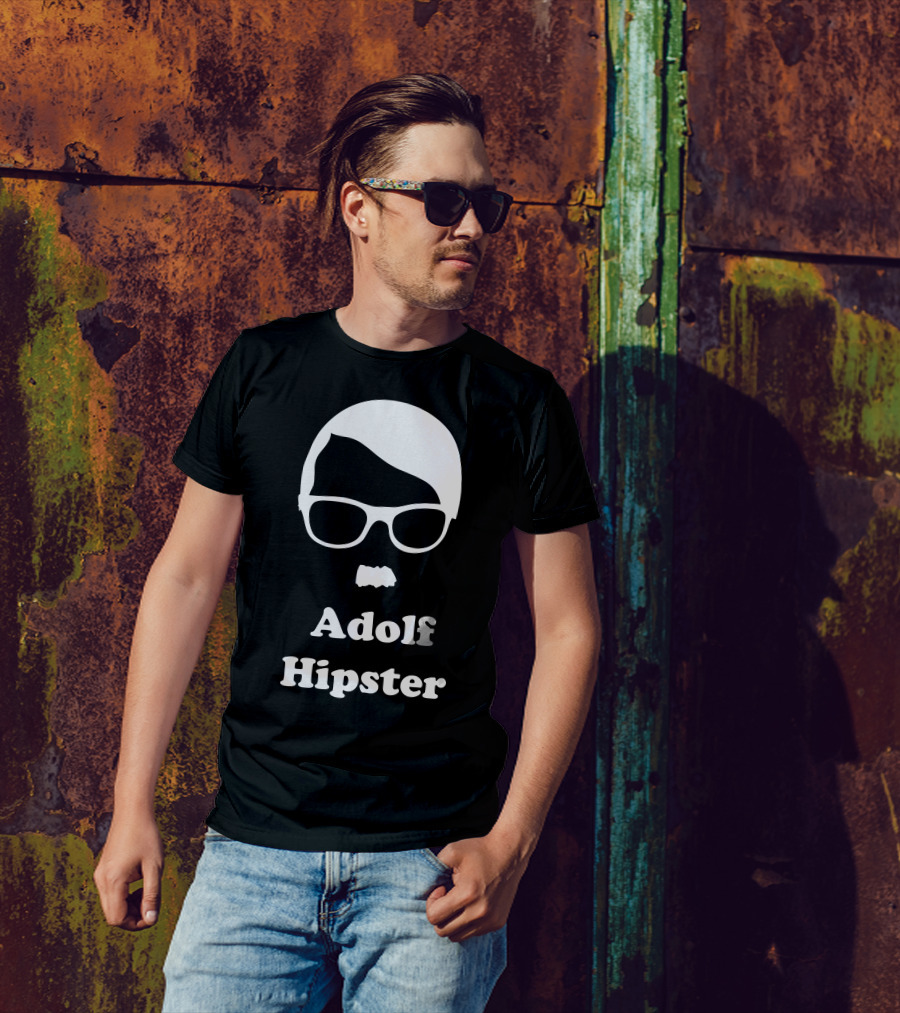 Adolf Hipster Glasses Mustache Hair T-Shirt