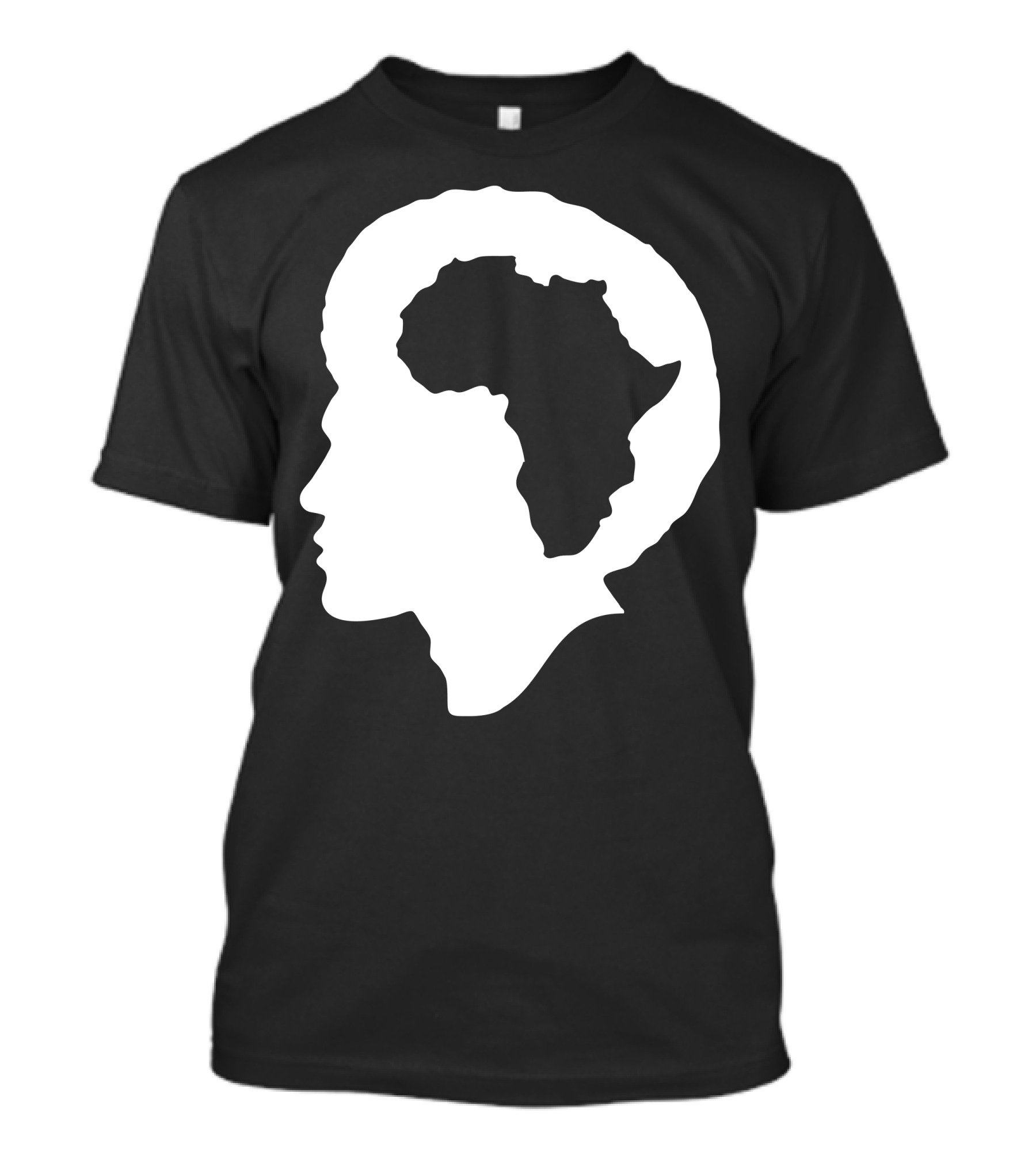 Africa-Centered Silhouette With Continent Hair Shape T-Shirt