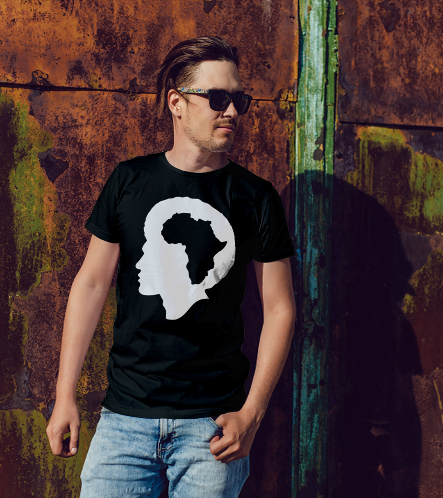 Africa-Centered Silhouette With Continent Hair Shape T-Shirt