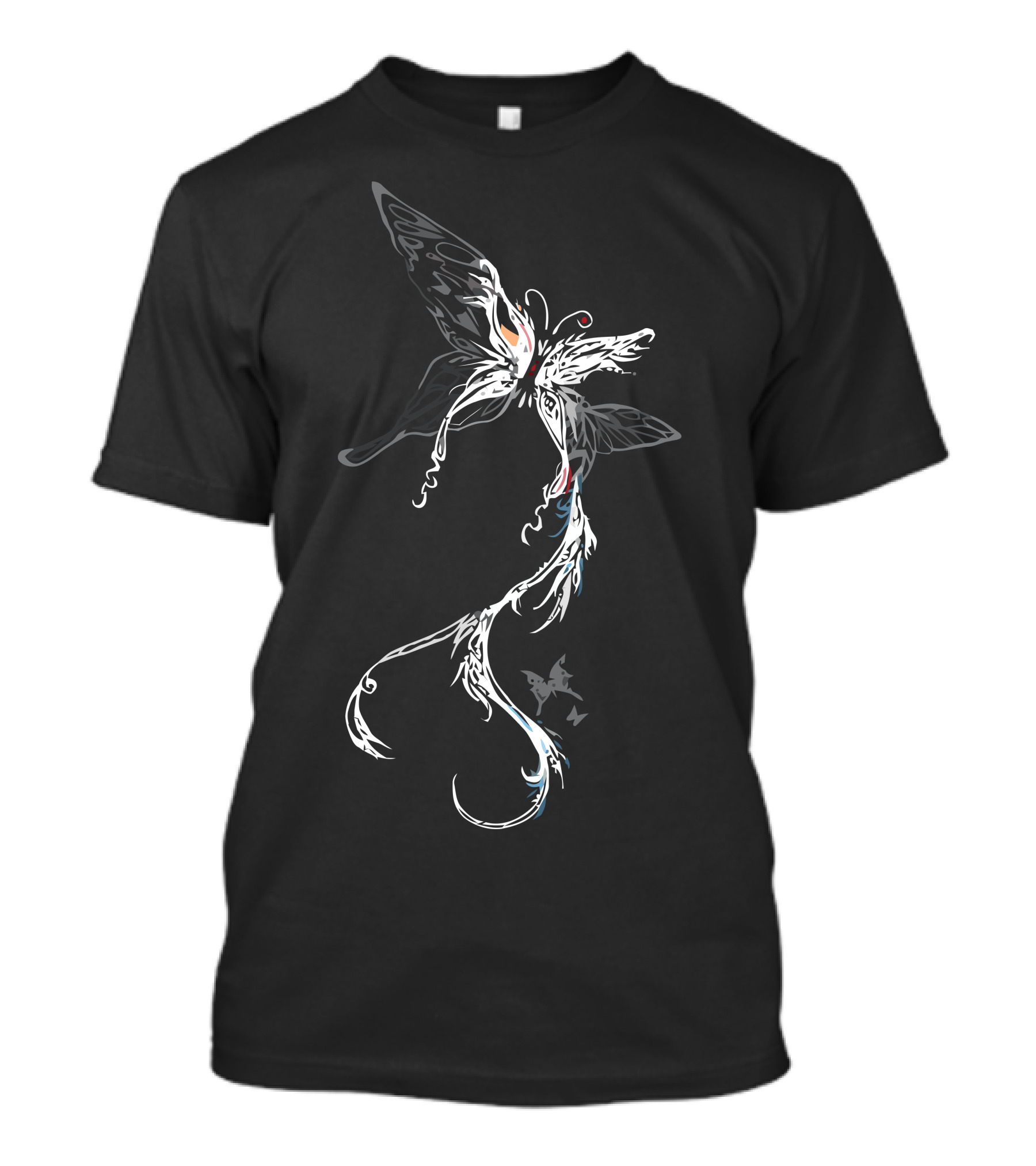 Against The Sky Butterfly Flowing Abstract T-Shirt