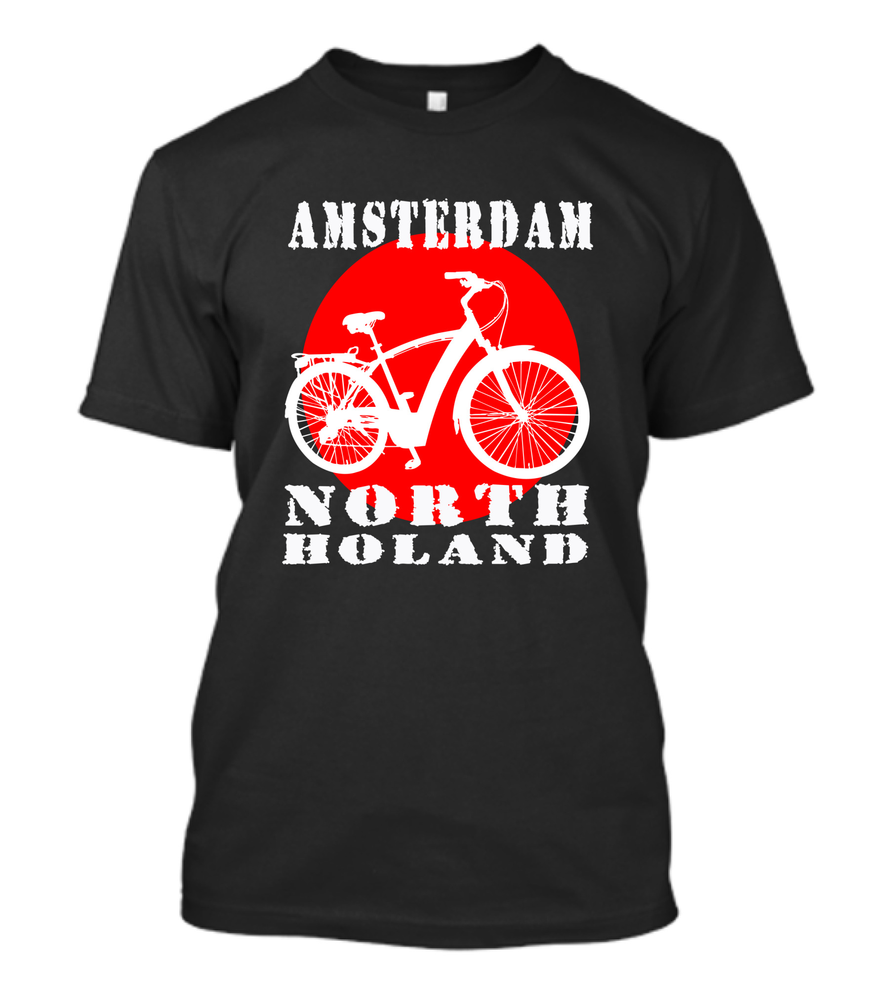 Amsterdam North Holland Bike Red Sun T-Shirt