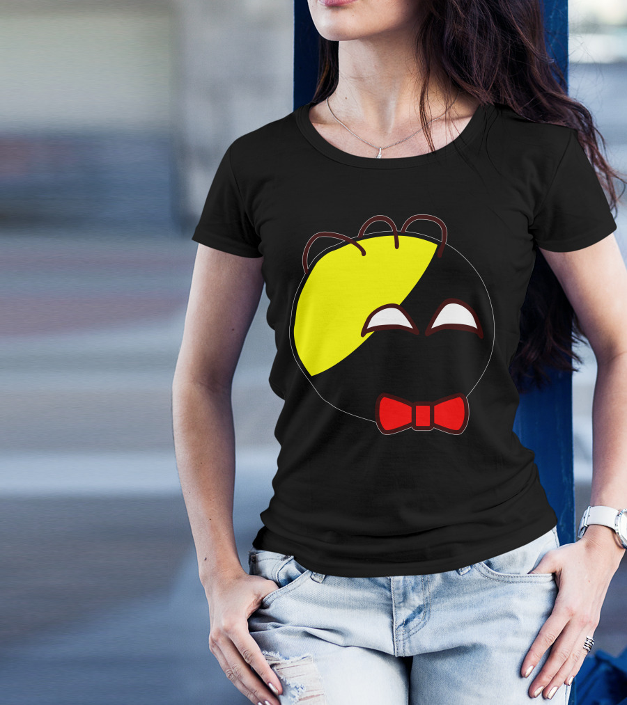 Anarchyball Ancap With Red Bow Tie Sticker Tucker Cartoon Face T-Shirt