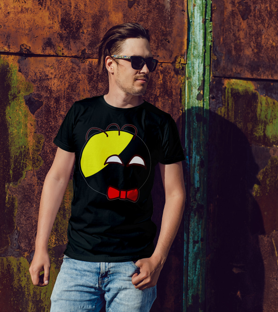Anarchyball Ancap With Red Bow Tie Sticker Tucker Cartoon Face T-Shirt