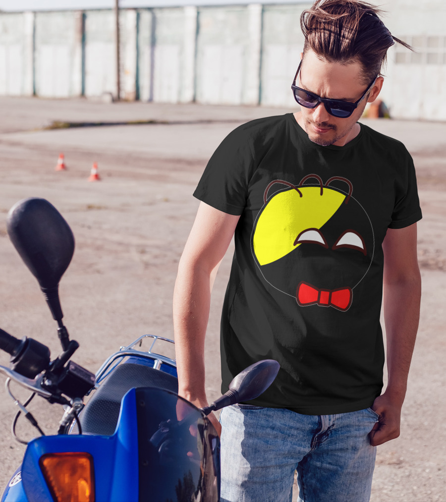 Anarchyball Ancap With Red Bow Tie Sticker Tucker Cartoon Face T-Shirt