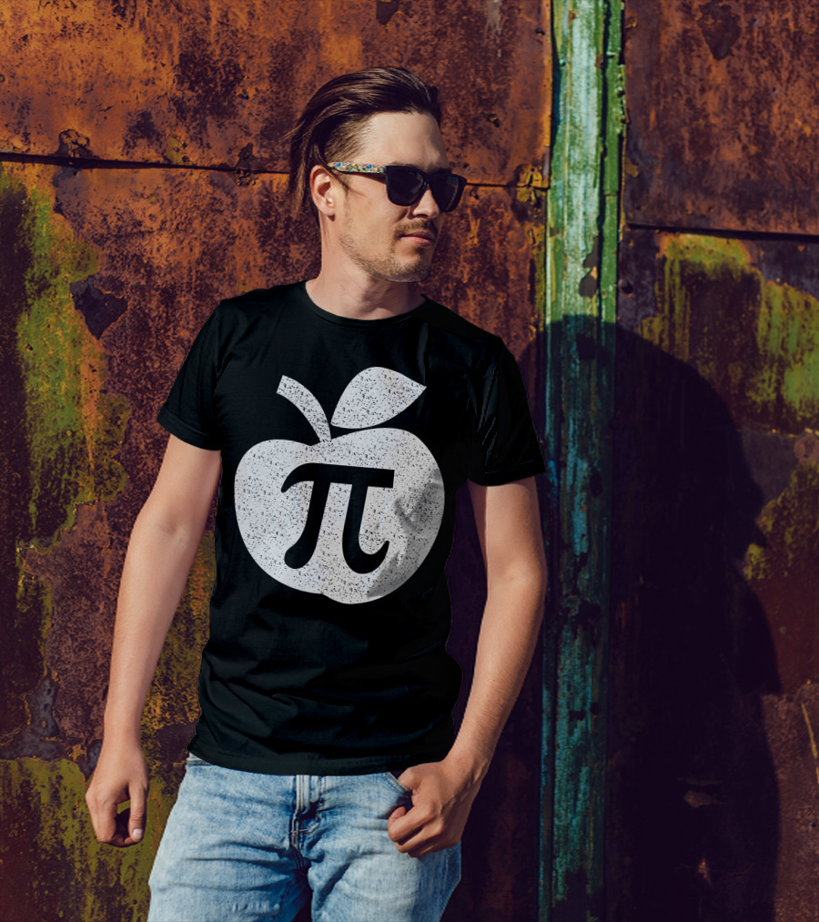 Apple Pi Symbol In Fruit Shape For Pi Day T-Shirt