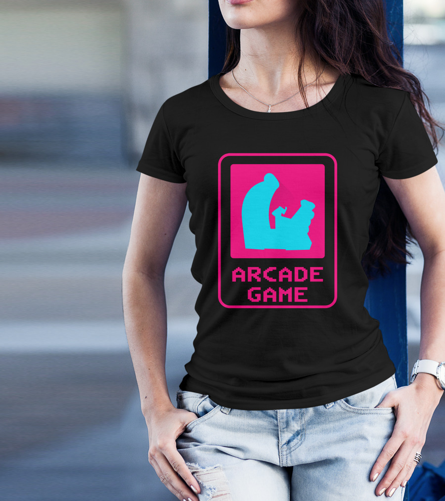 Arcade Game Neon Joystick Retro Pixel T-Shirt