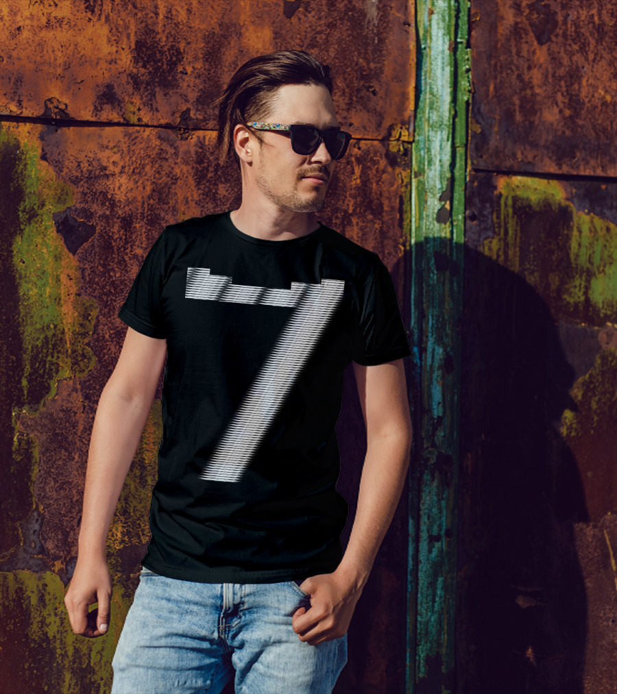 Bldg 7 Striped Numeric T-Shirt