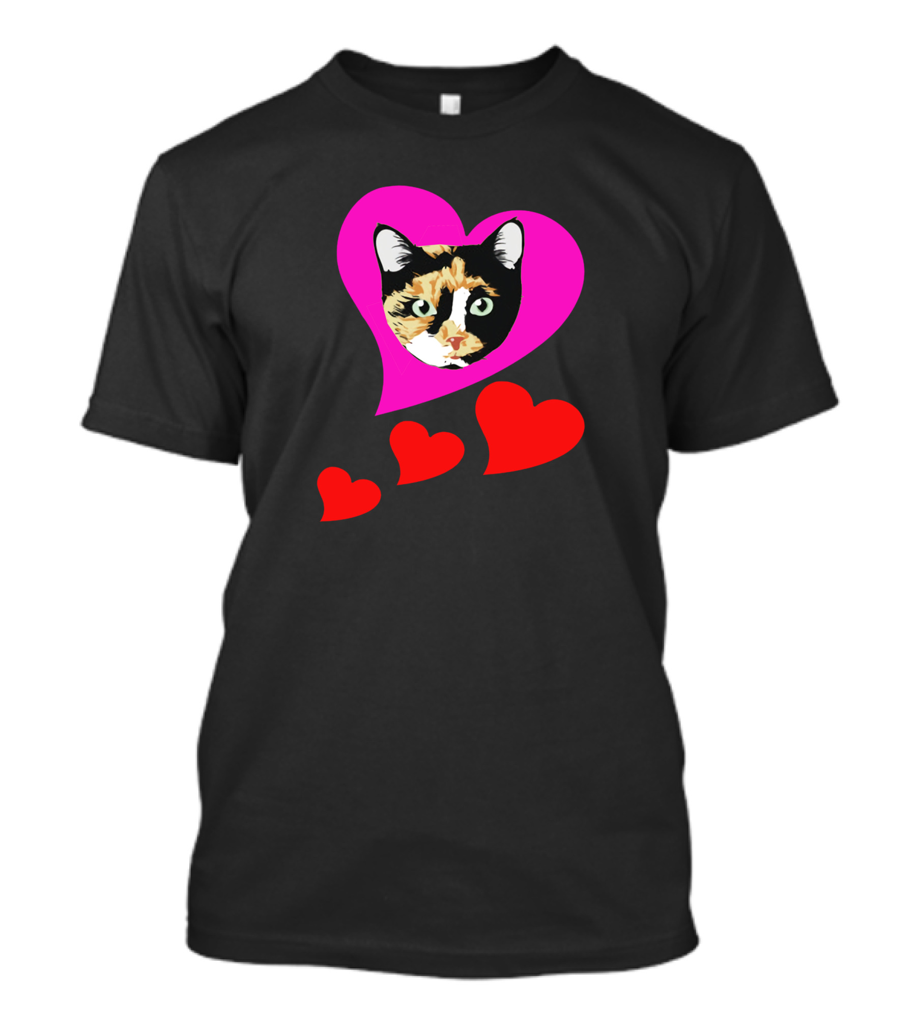 Calico Cat Heart Love T-Shirt