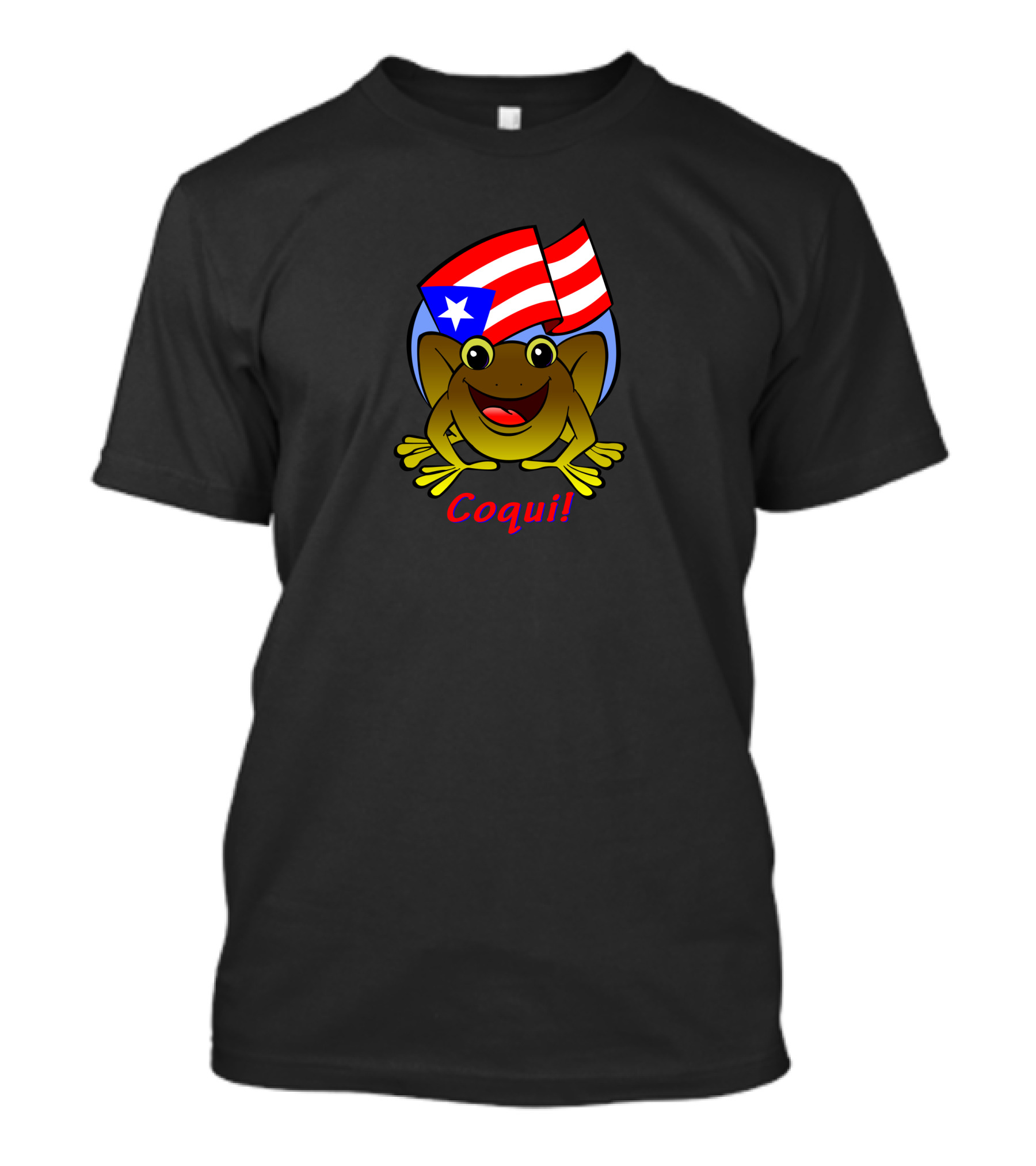 Coqui Frog With Puerto Rican Flag T-Shirt