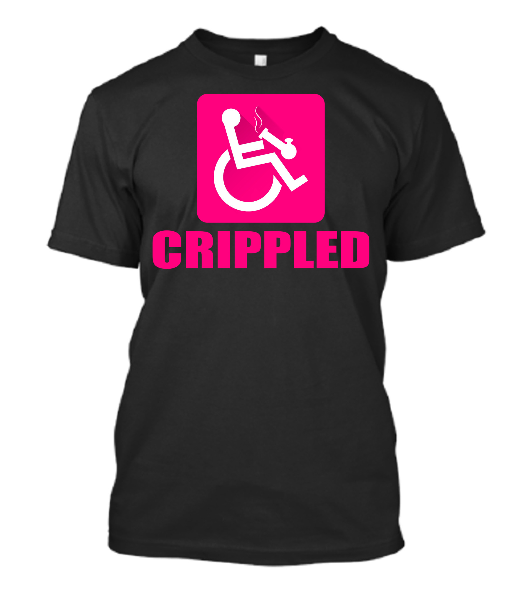 CRIPPLED Symbol With Smoking Figure T-Shirt