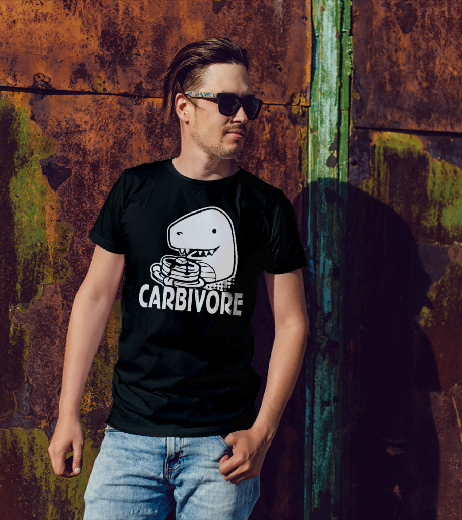 Dinosaur Carbivore Eating Pancakes T-Shirt