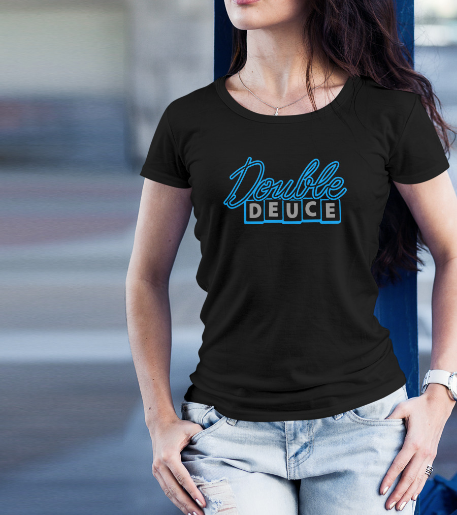 Double Deuce Retro Neon Block Letters T-Shirt