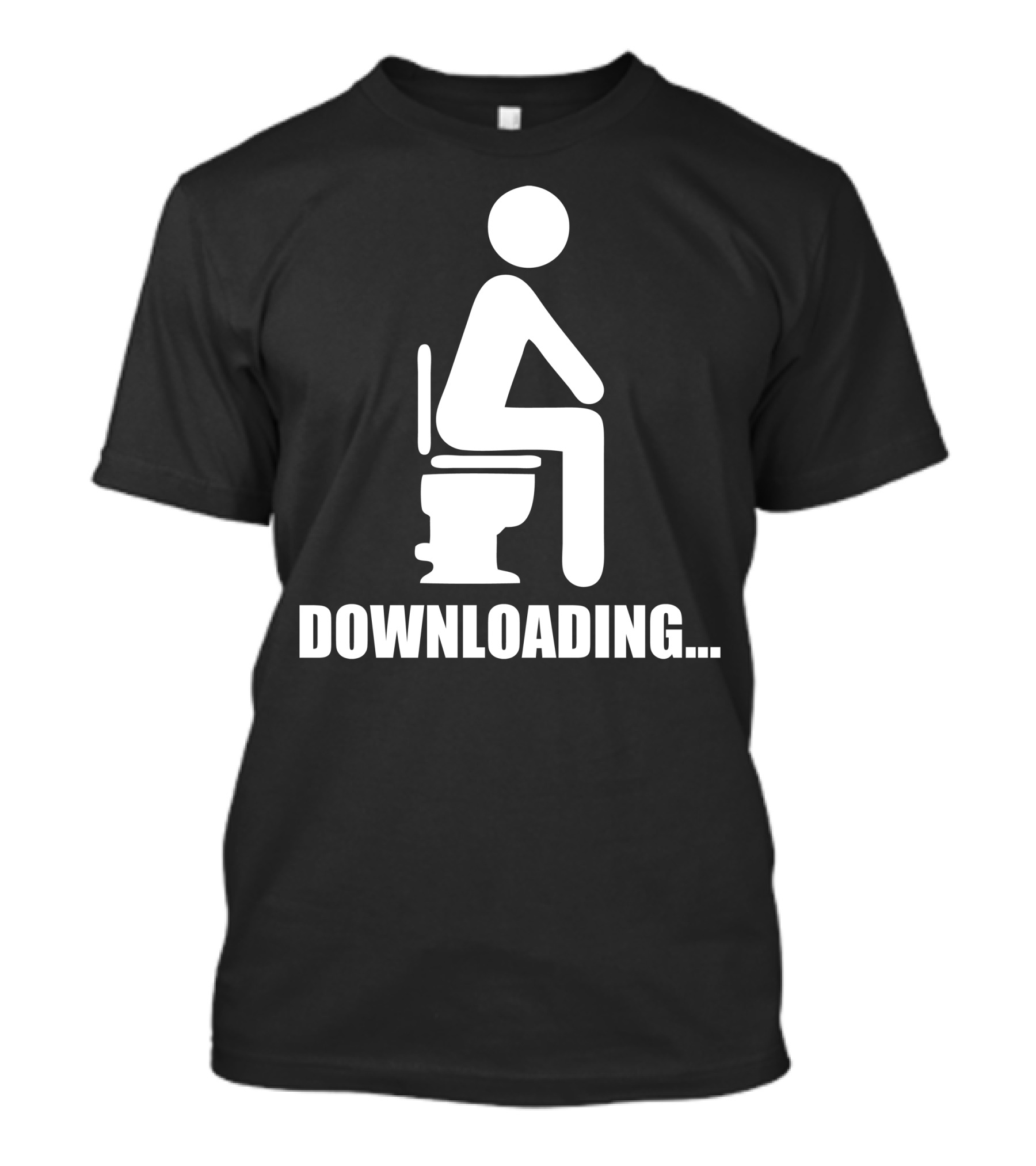 Downloading Toilet Music Stick Figure Humor T-Shirt
