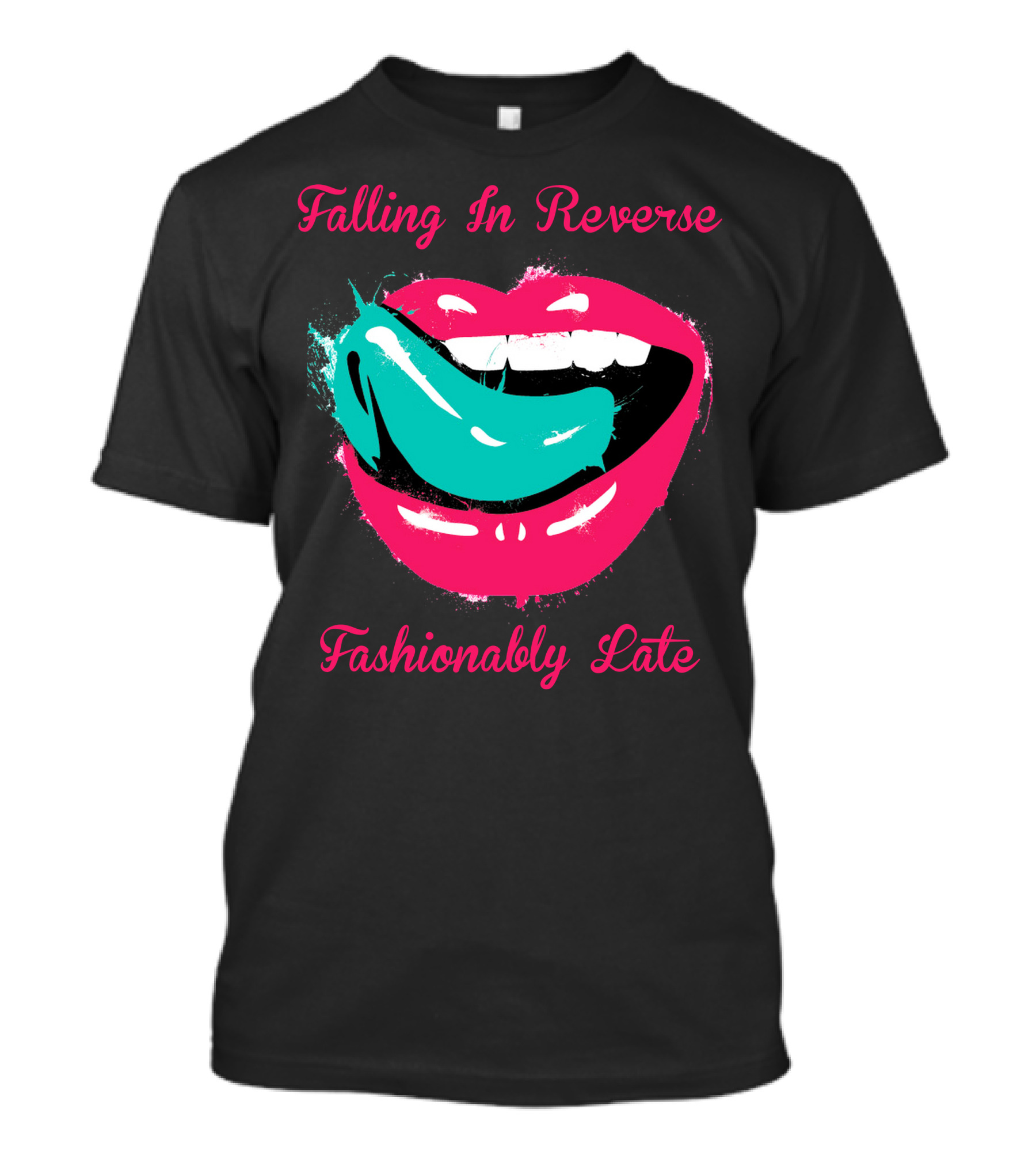 Falling In Reverse Fashionably Late Neon Lips T-Shirt