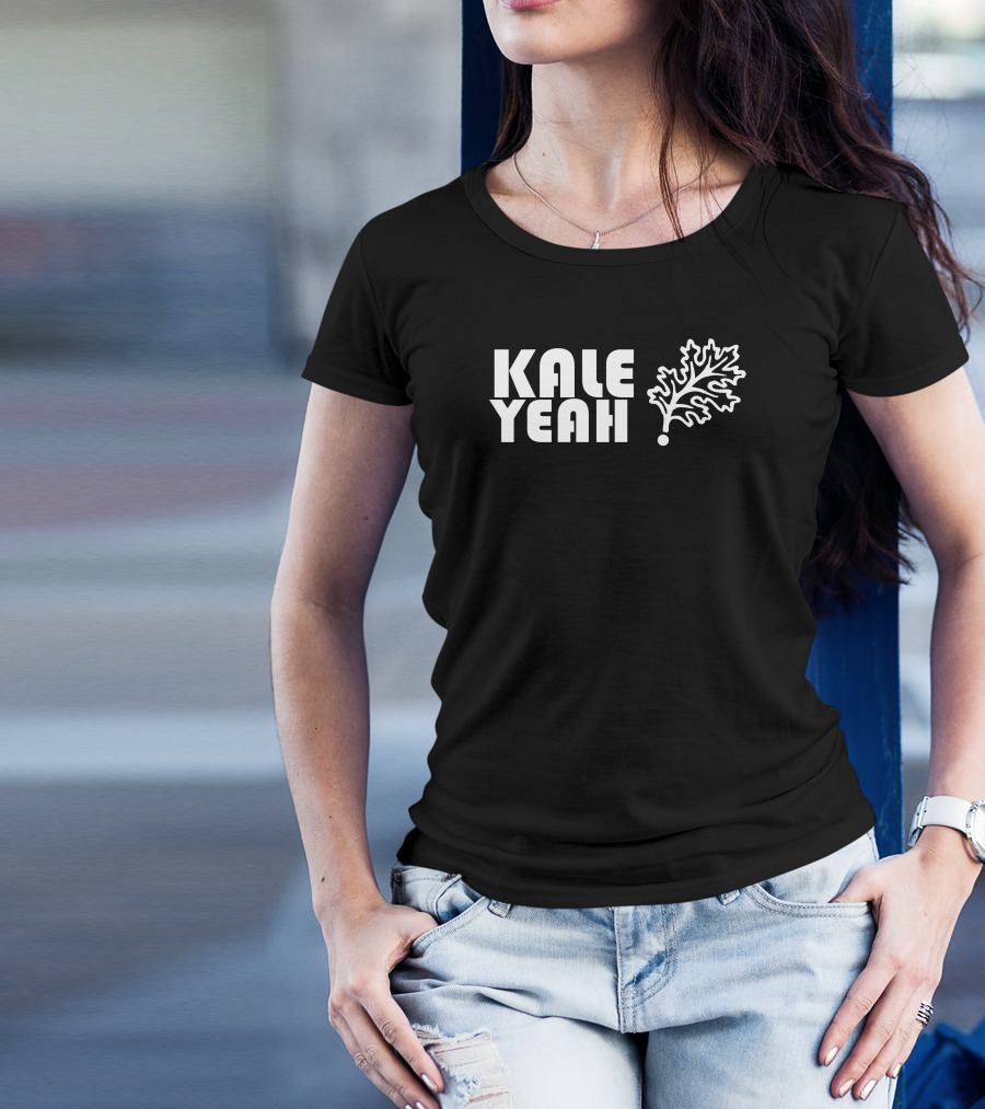 Kale Yeah Leaf Bold Text Foodie T-Shirt