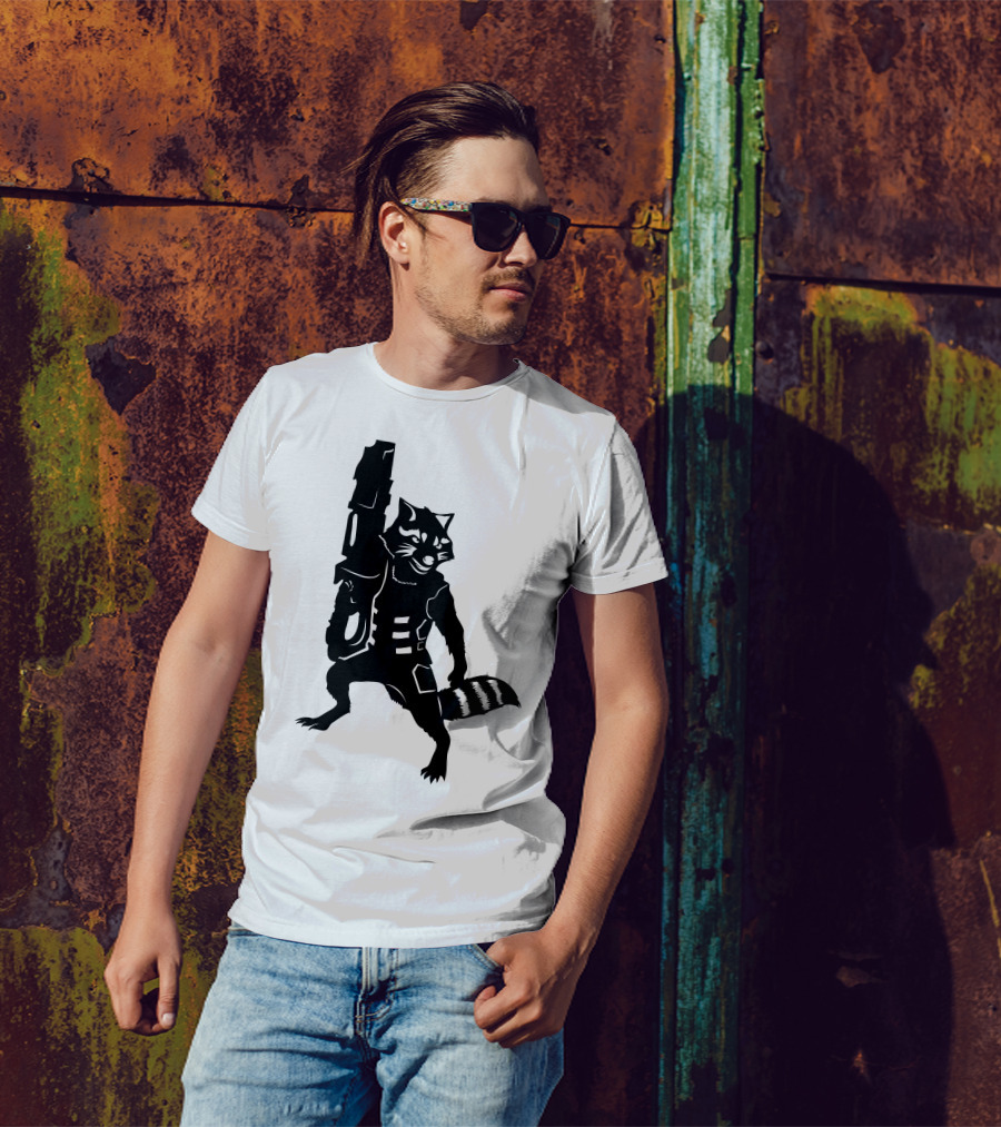 Rocket Raccoon Guardian Silhouette Warrior T-Shirt