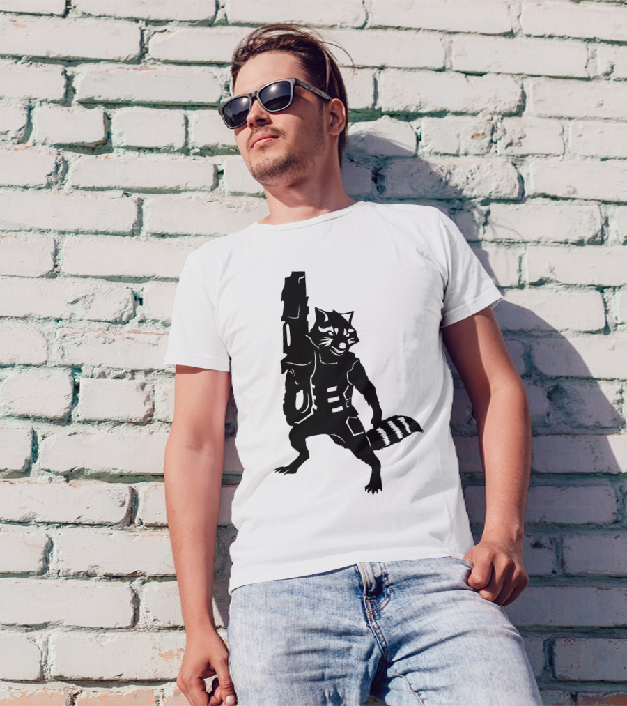 Rocket Raccoon Guardian Silhouette Warrior T-Shirt