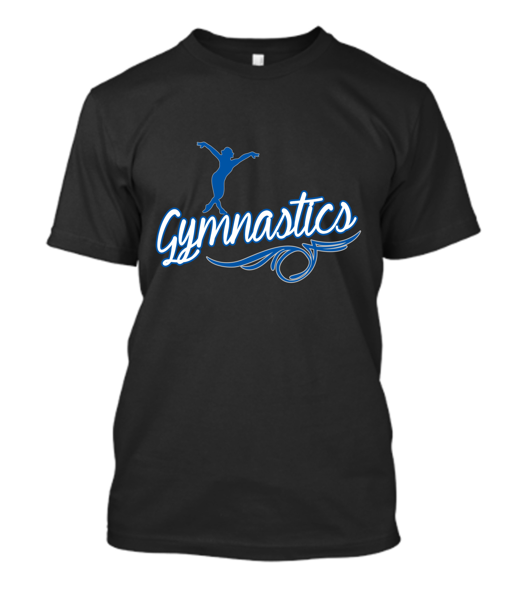 Gymnastics Elegant Blue Silhouette With Script Flourish T-Shirt