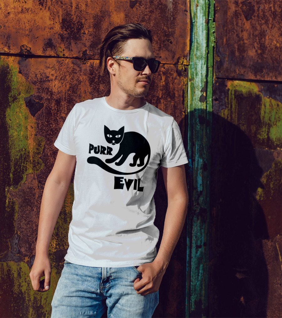Purr Evil Halloween Cat T-Shirt