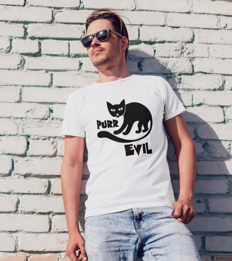 Purr Evil Halloween Cat T-Shirt