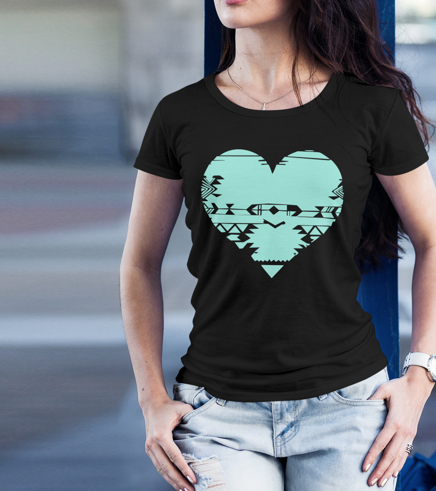 Heart Turquoise Tribal T-Shirt