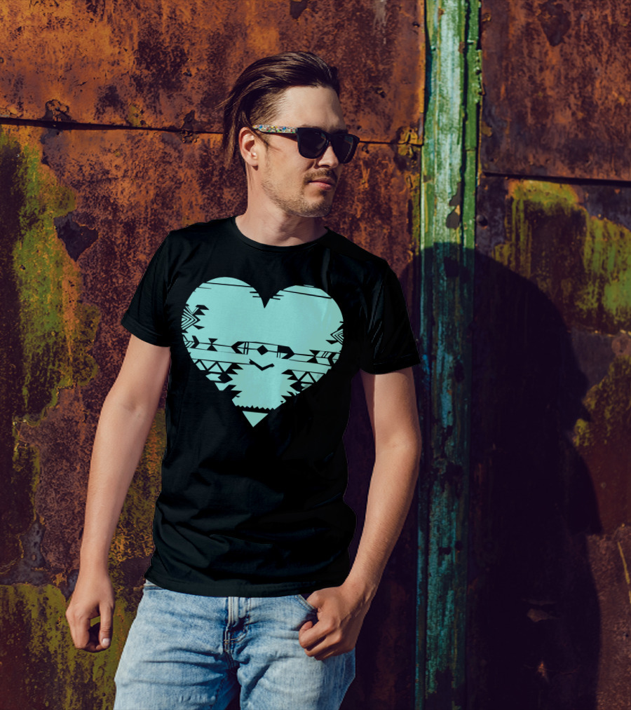 Heart Turquoise Tribal T-Shirt