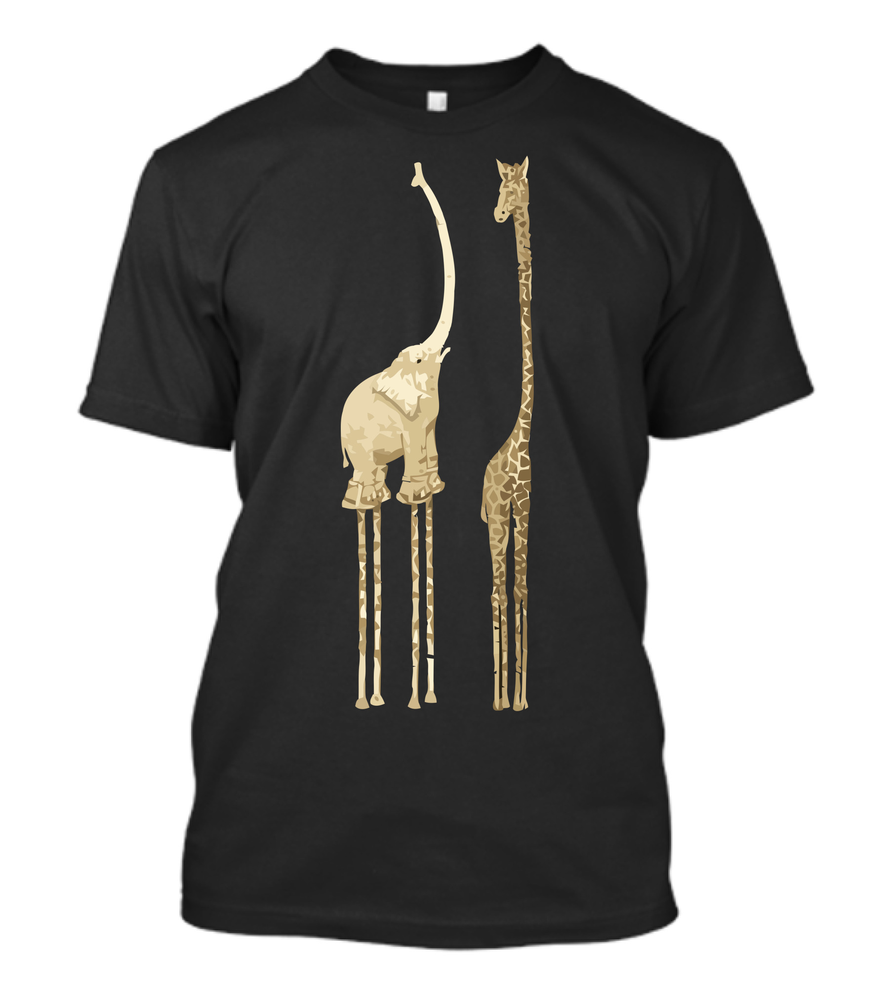 Height Envy Elephant On Stilts Giraffe Comparison T-Shirt