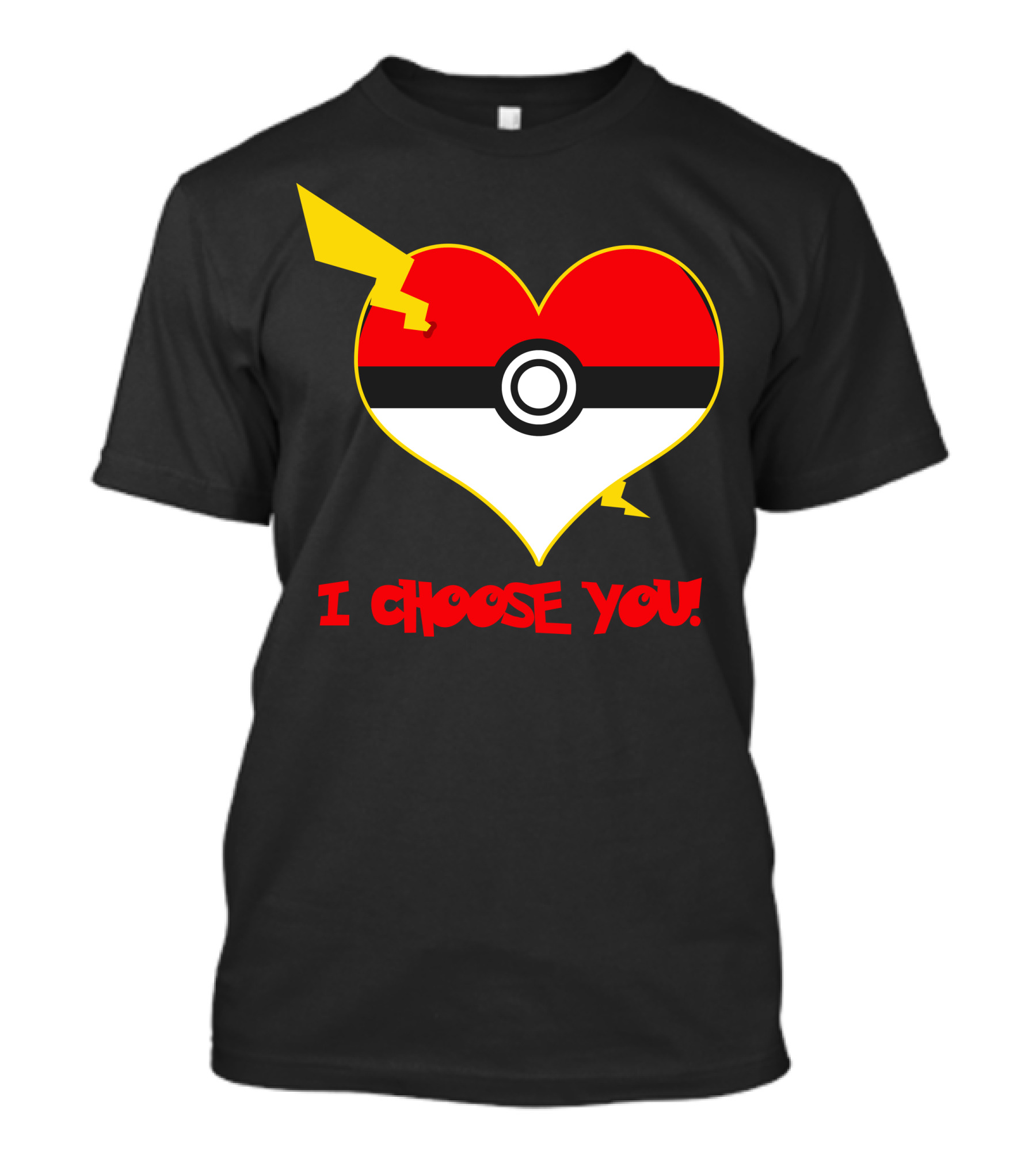 I Choose You Poké Ball Heart With Lightning Bolt T-Shirt
