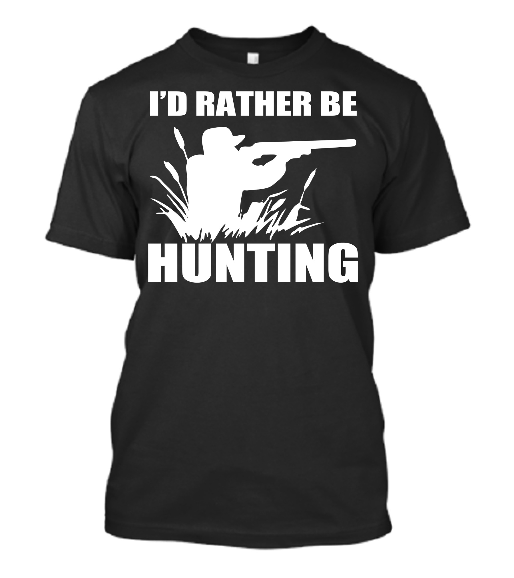 I'D Rather Be Hunting Hunter Silhouette In Grass T-Shirt
