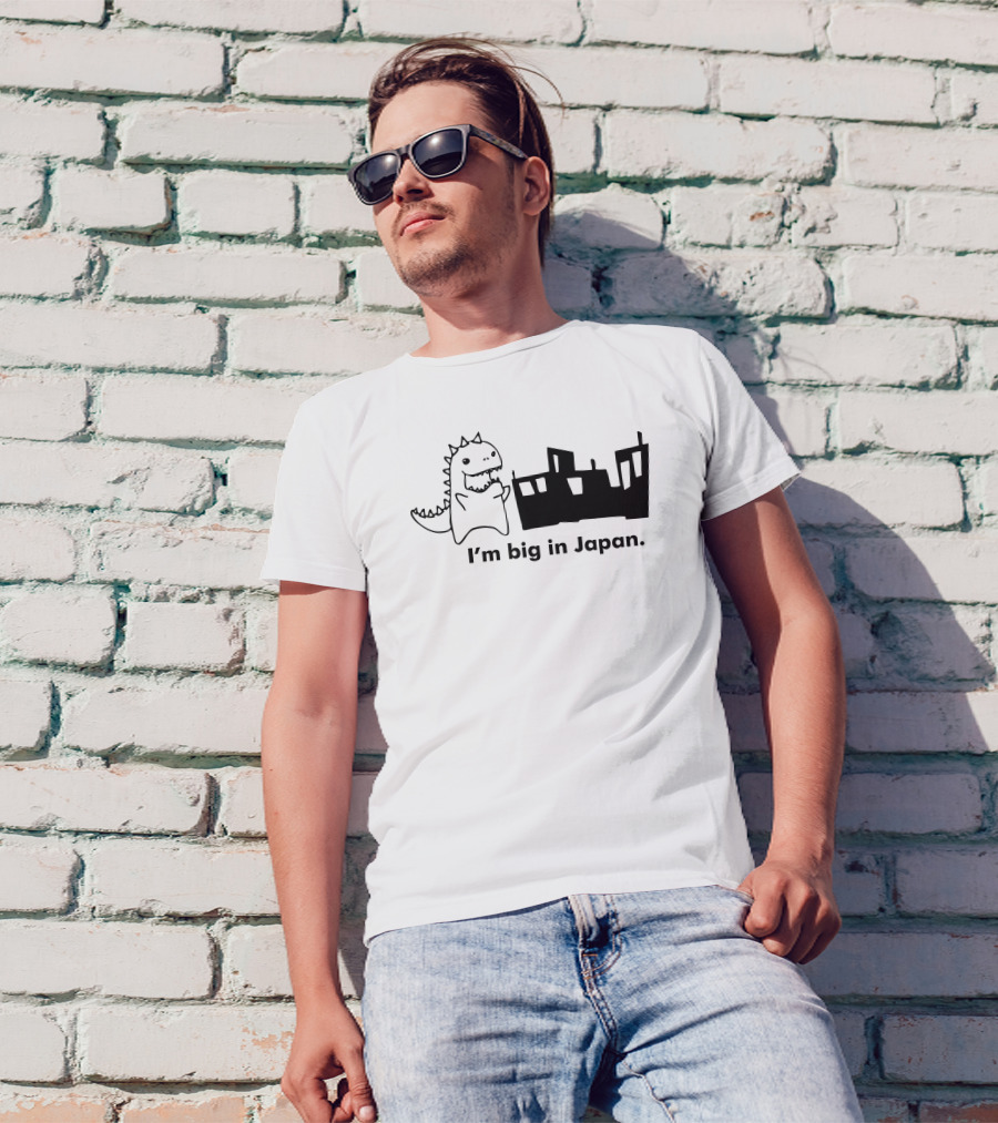 I'm Big In Japan Dinosaur Silhouette With Cityscape T-Shirt